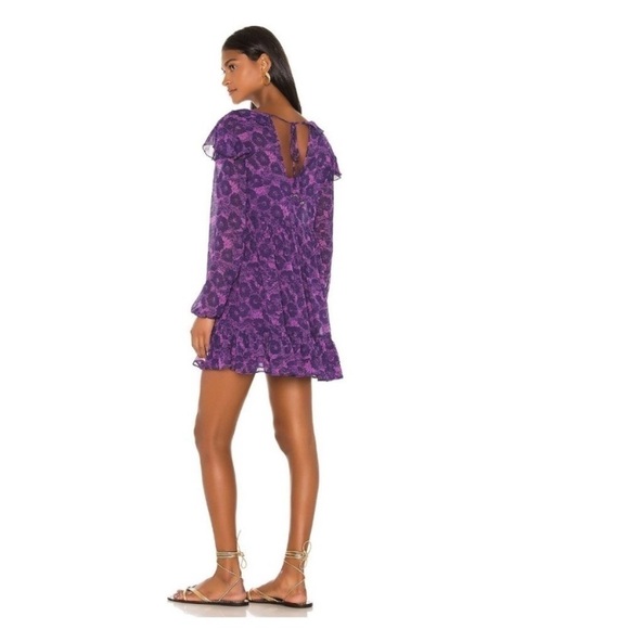 Free People Violet combo These Dreams ruffled dress long sleeves floral size S - Picture 11 of 16